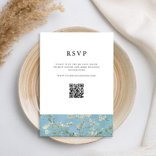 Cartão RSVP Casamento Floral de Vincent Van Gogh Almond Blosso