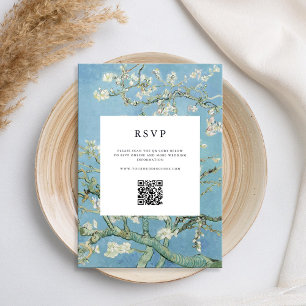 Cartão RSVP Casamento Floral de Vincent Van Gogh Almond Blosso