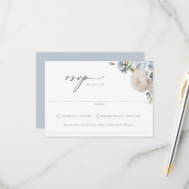 Cartão RSVP Casamento Floral do Jardim Azul Dusty