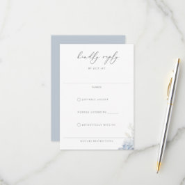 Cartão RSVP Casamento Floral do Jardim Azul Dusty