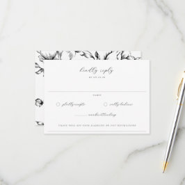 Cartão RSVP Casamento Floral do Jardim Negro