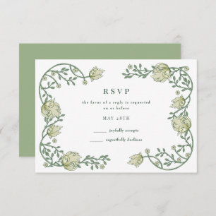 Cartão RSVP Casamento Floral do Jardim Vitoriano