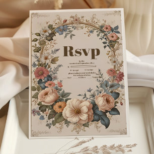 Cartão RSVP Casamento Floral do Jardim Vitoriano