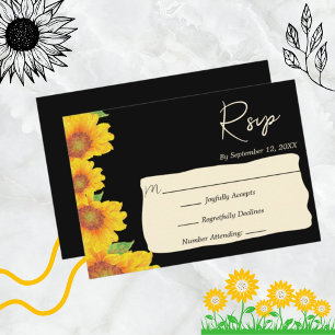Cartão RSVP Casamento Floral do Lingueiro Negro