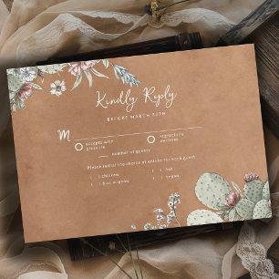 Cartão RSVP Casamento Floral do Velho Oeste Sudoeste