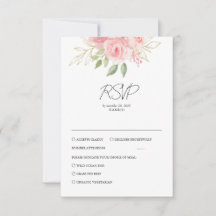 Casamento Floral Dourado Aquarela Rosa Elegante
