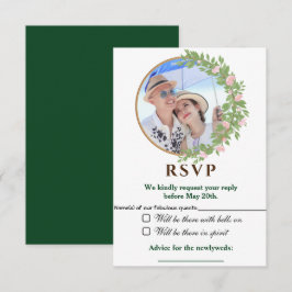 Cartão RSVP Casamento Floral Elegância Encantado