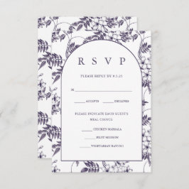 Cartão RSVP Casamento Floral Elegante