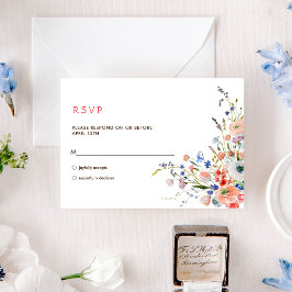 Cartão RSVP Casamento Floral Elegante