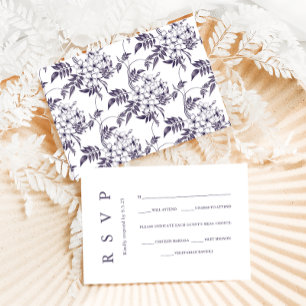 Cartão RSVP Casamento Floral Elegante