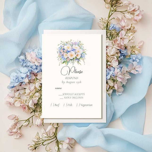 Cartão RSVP Casamento Floral Elegante (Criador carregado)