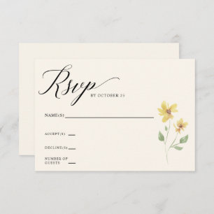 Cartão RSVP Casamento Floral Elegante Boho Summer Wildflower
