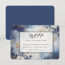 Casamento Floral em Azul Marinho e Dourado