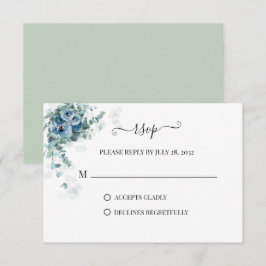Cartão RSVP Casamento Floral Eucalyptus Dusty