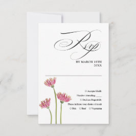 Cartão RSVP Casamento Floral Flores Silvestres Chic Elegante R