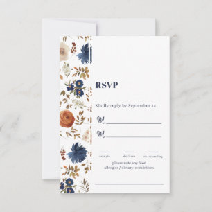 Cartão RSVP Casamento Floral Francês