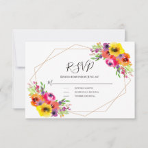 Casamento Floral Geométrico Elegante De Aquarela