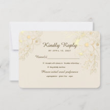 Casamento Floral Marfim Elegante Dourado