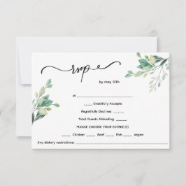 Cartão RSVP Casamento floral minimalista