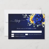 Casamento Floral Moderno de Girassol Rústico Azul 