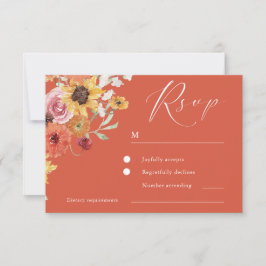 Cartão RSVP Casamento Floral Moderno de Verão Ousado