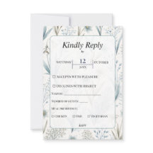 Casamento Floral Nórdico Turquesa Elegante Mínimo