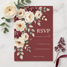 Casamento Floral Outono Burgundy Cream Moody