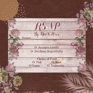 Cartão RSVP Casamento Floral por País Rosas Da Bacia Russa
