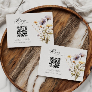 Cartão RSVP Casamento Floral Romântico de Flor Selvagem