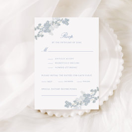 Cartão RSVP Casamento Floral Romântico de Vintage Azul