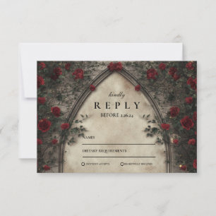 Cartão RSVP Casamento Floral Rustic Antler Woodland