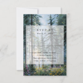 Cartão RSVP Casamento Floral Rústico de Flores Silvestres da F