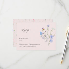 Cartão RSVP Casamento Floral Selvagem Simples Moderno