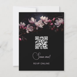 Cartão RSVP Casamento Floral Sombrio e Temperamental | Leia co