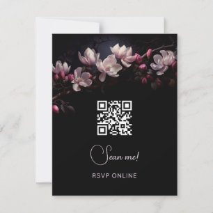 Cartão RSVP Casamento Floral Sombrio e Temperamental   Leia co