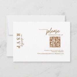 Cartão RSVP Casamento Floral Terracota Rústico Digital Código