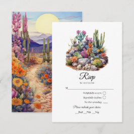 Cartão RSVP Casamento Floral Tons do Deserto