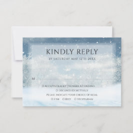 Cartão RSVP Casamento Floresta de Neve de Inverno