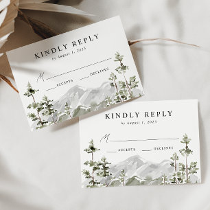 Cartão RSVP Casamento Floresta de Sempre-Vivas na Montanha Rús