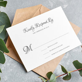 Cartão RSVP Casamento formal clássico da caligrafia vintage el