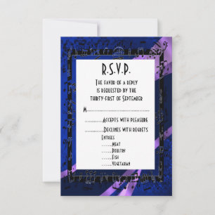 Cartão RSVP Casamento formal de R.S.V.P. negro negro
