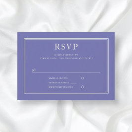 Cartão RSVP Casamento Formal de Roxo Elegante