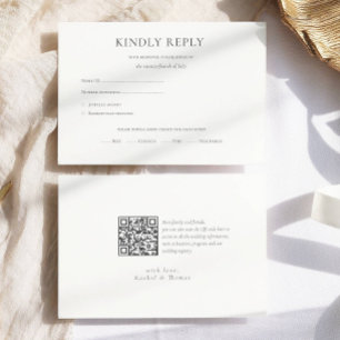 Cartão RSVP Casamento Formal do Monograma Branco Preto de Orça