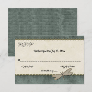 Cartão RSVP Casamento Formal Elegante Clássico de Ornamentado