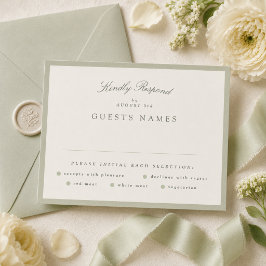 Cartão RSVP Casamento Formal Jardim Verde