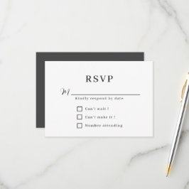 Cartão RSVP Casamento Formal Minimalista