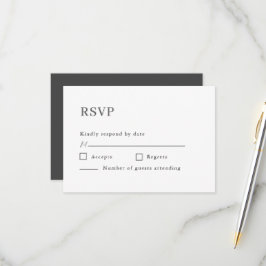 Cartão RSVP Casamento Formal Minimalista