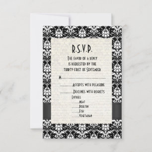 Cartão RSVP Casamento formal R.S.V.P.