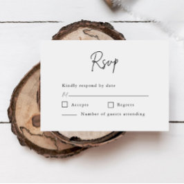Cartão RSVP Casamento Formal Roteiro Minimalista