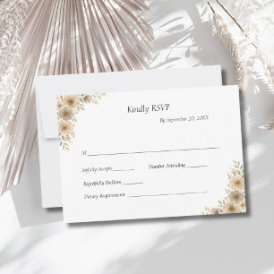Cartão RSVP Casamento Formal Tradicional de Cinzas de Beige Cr